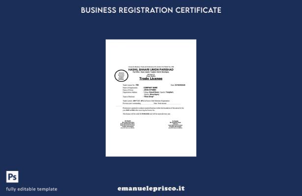 stile verificato Modello Word e PDF di licenza commerciale Bangladesh Munshiganj